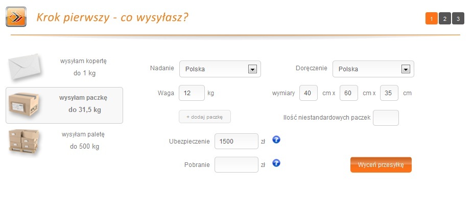 Nadanie przesyłki