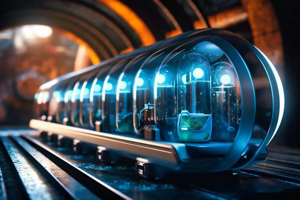 Wizja kapsuły hyperloop przeznaczonej do transportu pasażerskiego