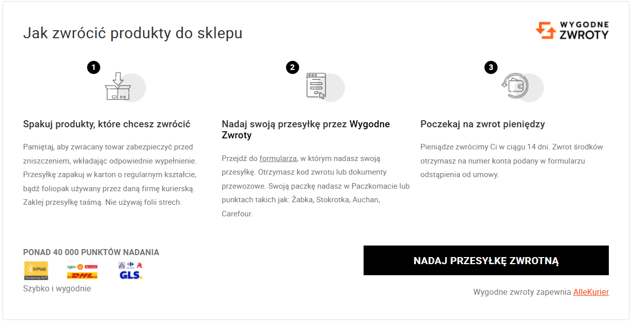 Baner Wygodne Zwroty